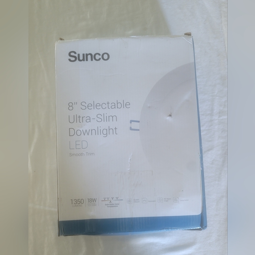 Sunco 8" selectable ultra slim downlight led recessed lights